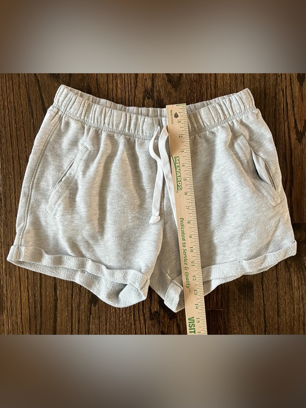 PINK Victoria's Secret Heather Light Gray Drawstring Athletic Shorts - Picture 3 of 5